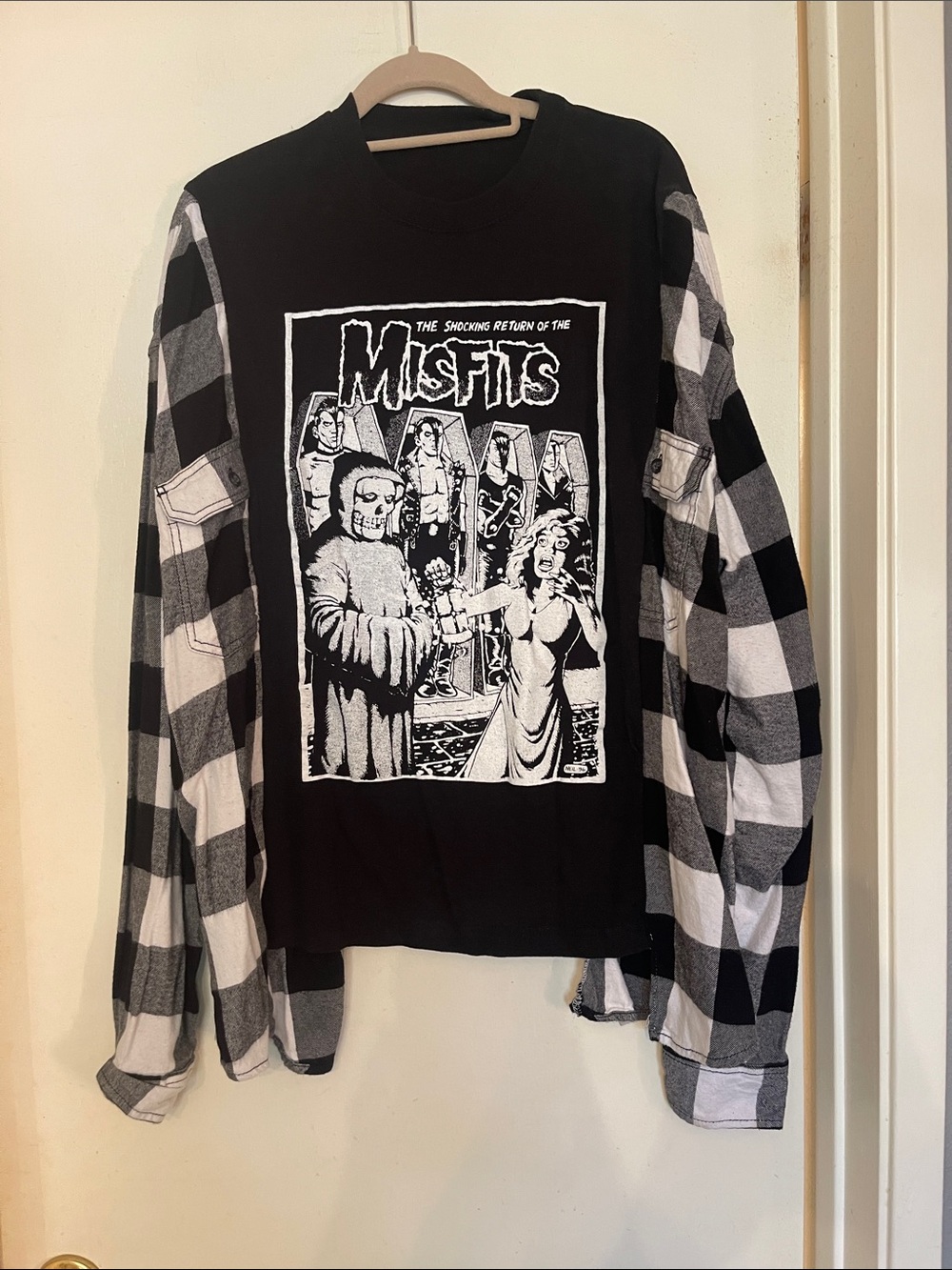Misfits upcycled long sleeve flannel size lg